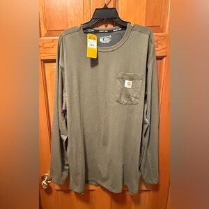 NWT Carhartt Force Relaxed Fit Long Sleeve Shirt Size 2XL